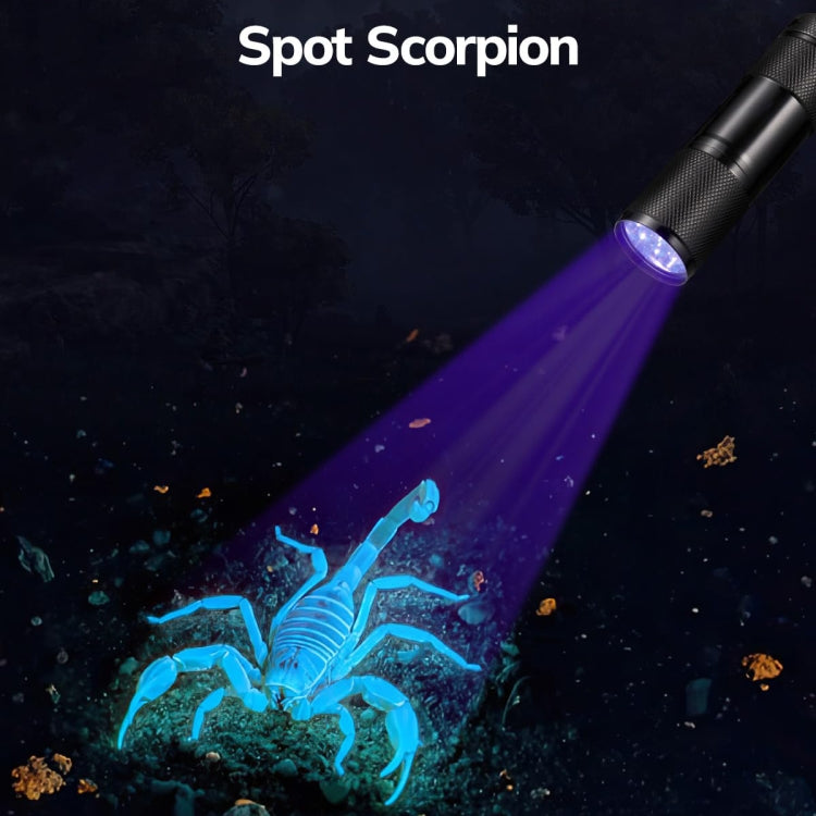 Mini 9 LEDs 395nm Ultraviolet Ray Detection Flashlight, 9 LEDs UV-ray