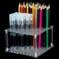 YX163 96-Hole Acrylic Paint Brush Pencils Stand, YX163 (Transparent), YX163 (Black)