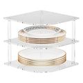 YX165 Acrylic 3 Tier Corner Plates and Bowls Organizer Shelf, YX165