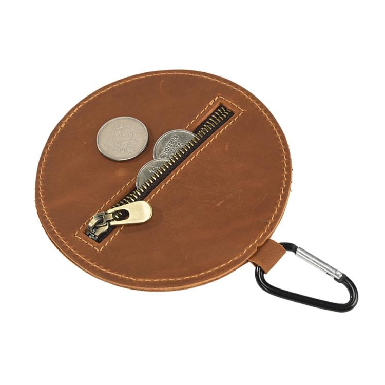 Crazy Horse Genuine Leather Retro Hat Design Coin Purse Small Wallet Waist Pouch