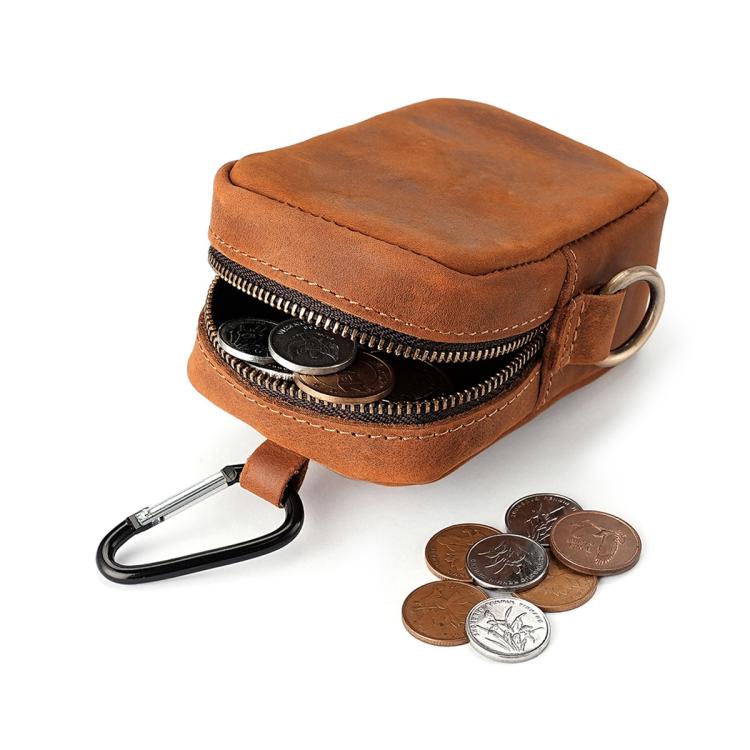 Crazy Horse Genuine Leather Outdoor Sports Waist Pouch Coin Purse