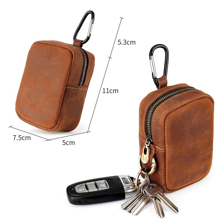 Crazy Horse Genuine Leather Outdoor Sports Waist Pouch Coin Purse