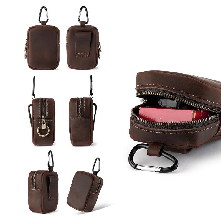 Crazy Horse Genuine Leather Outdoor Sports Waist Pouch Coin Purse