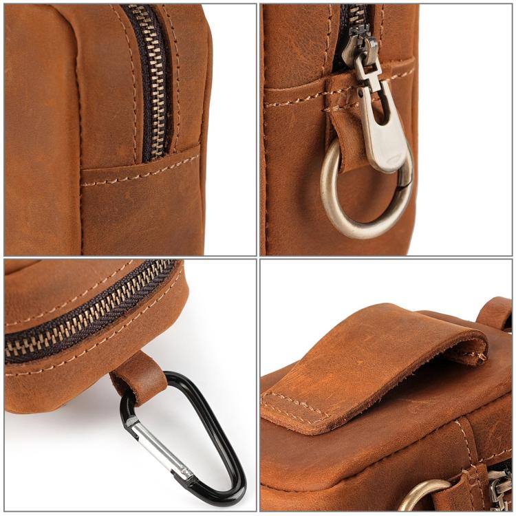 Crazy Horse Genuine Leather Outdoor Sports Waist Pouch Coin Purse