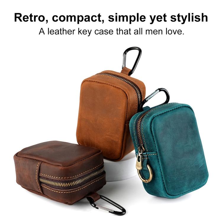 Crazy Horse Genuine Leather Outdoor Sports Waist Pouch Coin Purse