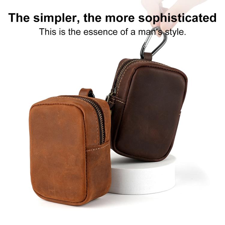 Crazy Horse Genuine Leather Outdoor Sports Waist Pouch Coin Purse