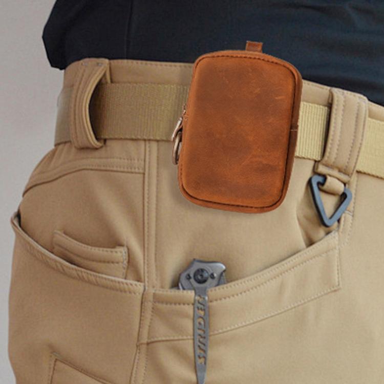 Crazy Horse Genuine Leather Outdoor Sports Waist Pouch Coin Purse