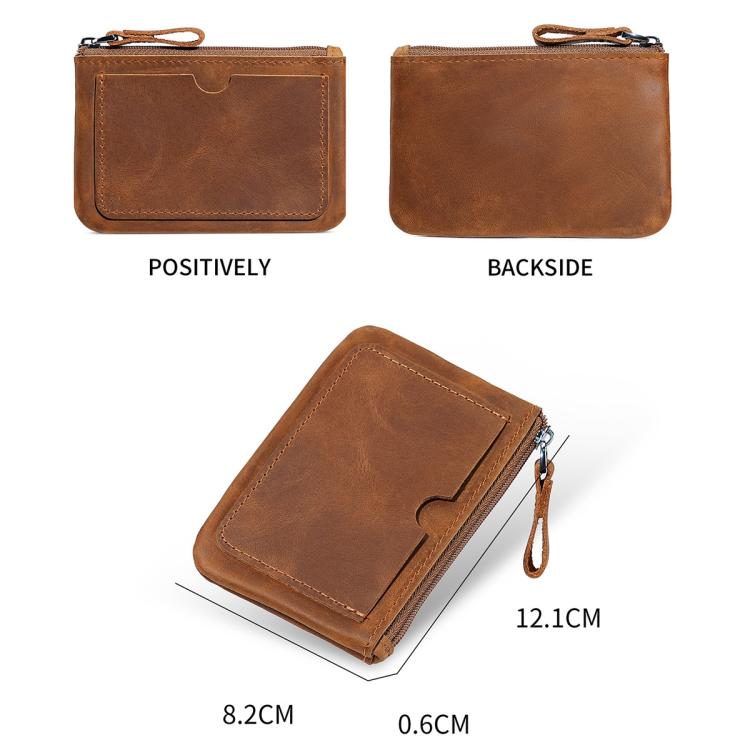 Retro Crazy Horse Genuine Leather Unisex Wallet Small Coin Purse