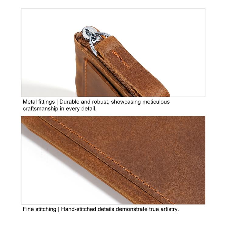 Retro Crazy Horse Genuine Leather Unisex Wallet Small Coin Purse