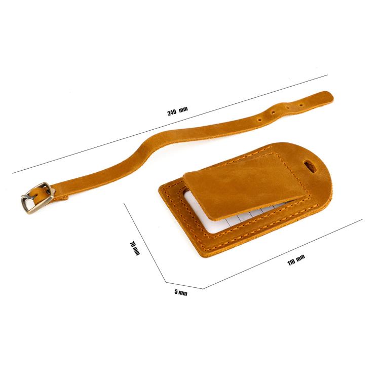 Crazy Horse Genuine Leather Luggage Tag Boarding Pass Card Holder