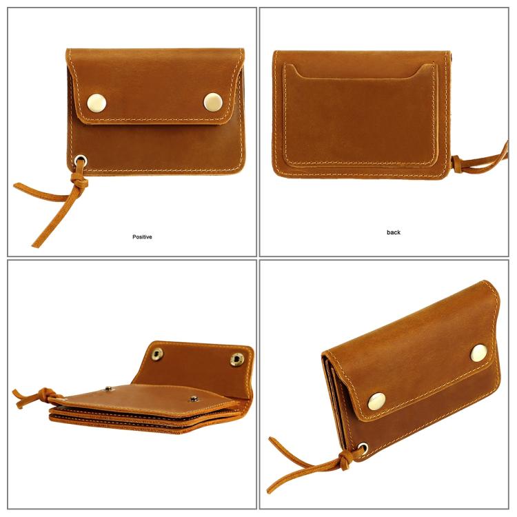 Vintage Crazy Horse Genuine Leather Small Wallet Zipper Coin Purse