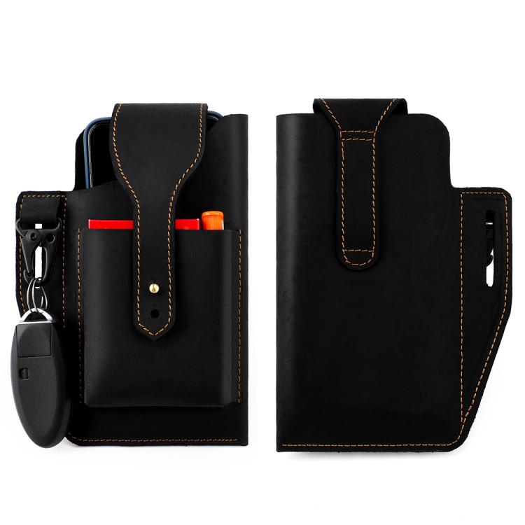 Vintage Genuine Leather Men Waist Bag Outdoor Sports Mobile Phone Belt Pouch