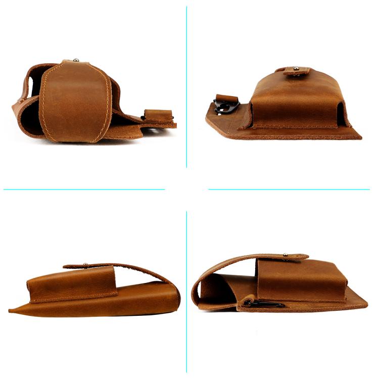 Vintage Genuine Leather Men Waist Bag Outdoor Sports Mobile Phone Belt Pouch
