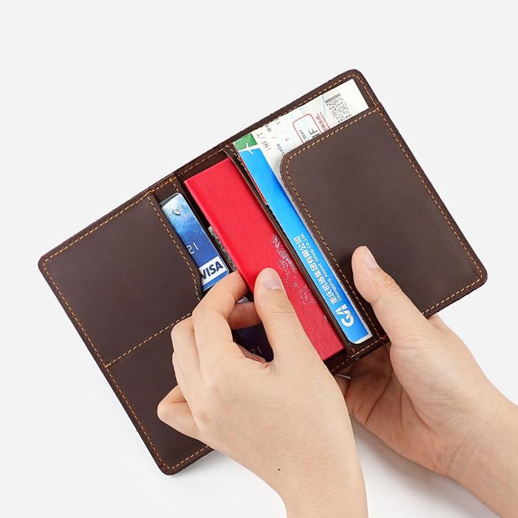 Vintage Genuine Leather Passport Holder Simple Card Bag Wallet