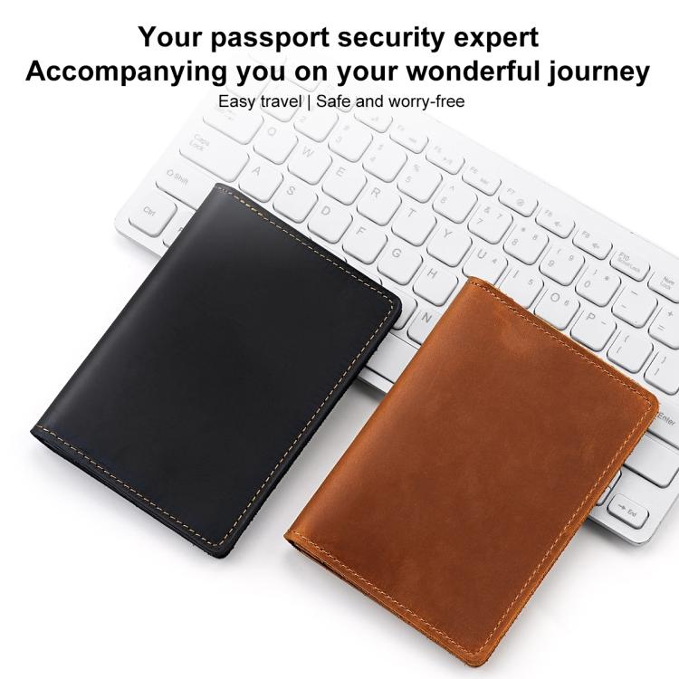 Vintage Genuine Leather Passport Holder Simple Card Bag Wallet