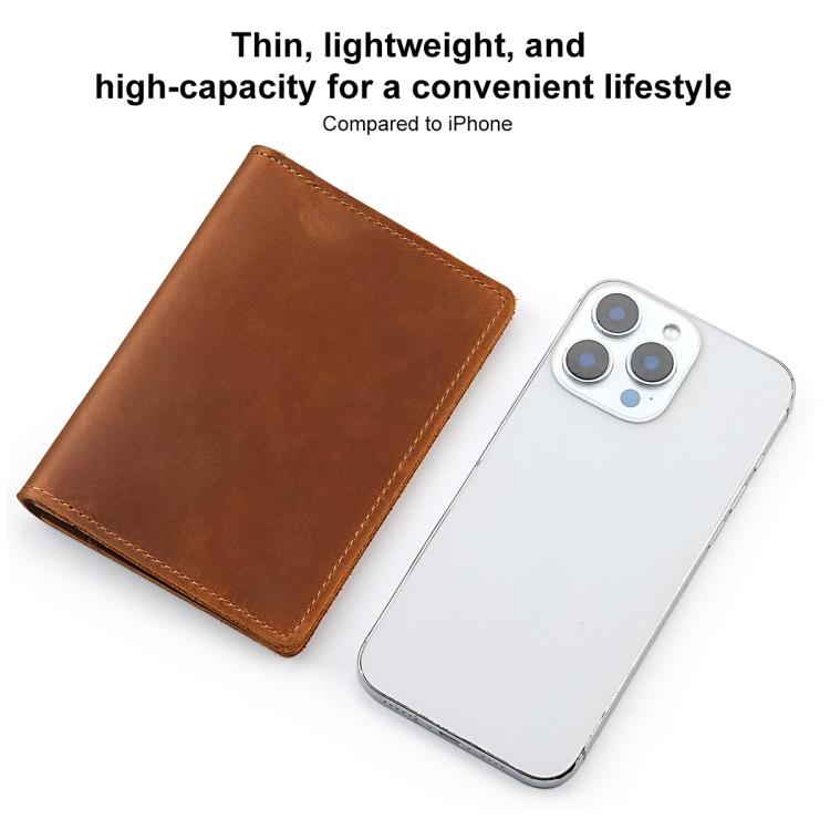 Vintage Genuine Leather Passport Holder Simple Card Bag Wallet