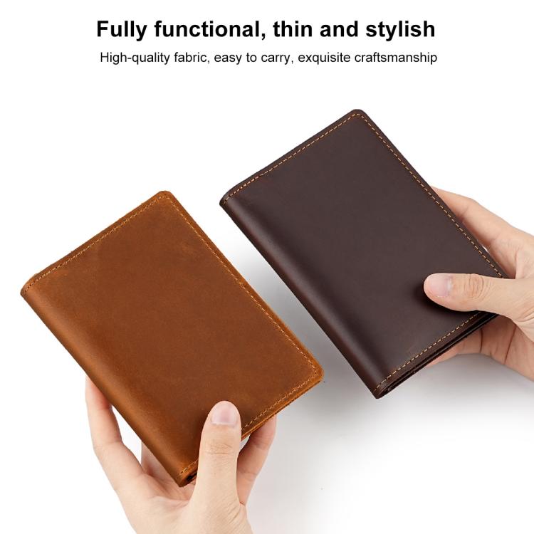 Vintage Genuine Leather Passport Holder Simple Card Bag Wallet