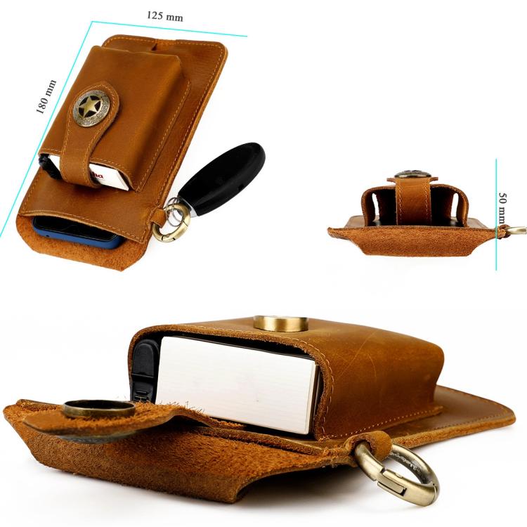 Vintage Genuine Leather Men Waist Bag Outdoor Work Mobile Phone Belt Pouch