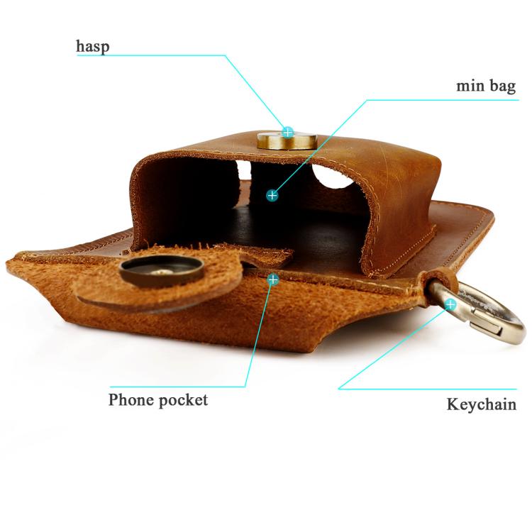 Vintage Genuine Leather Men Waist Bag Outdoor Work Mobile Phone Belt Pouch