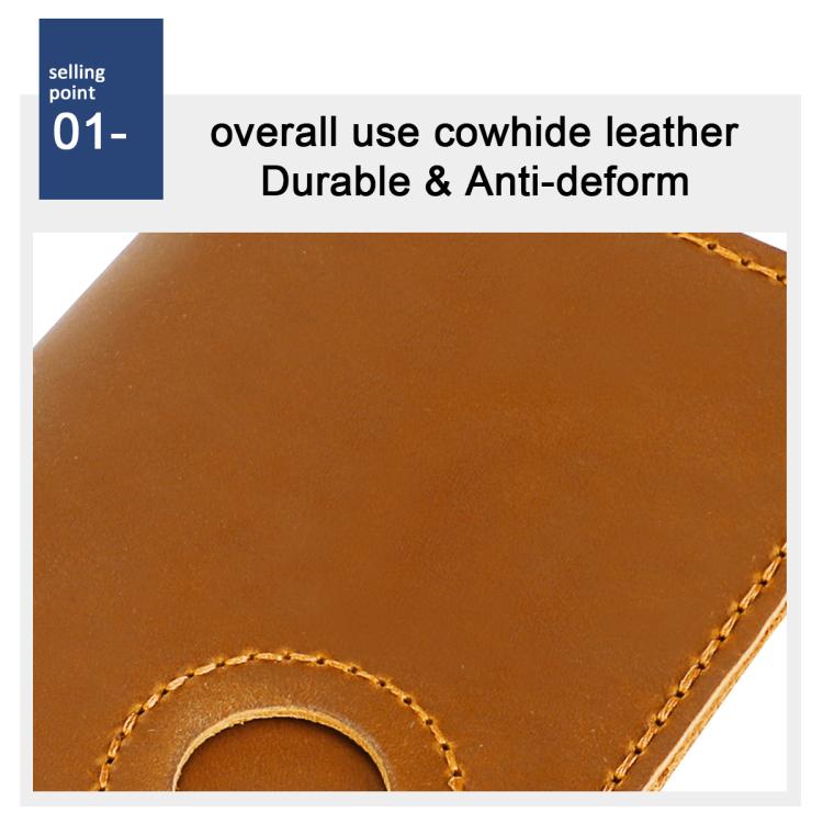 Vintage Genuine Leather Passport Holder Card Bag with Tracker Slot
