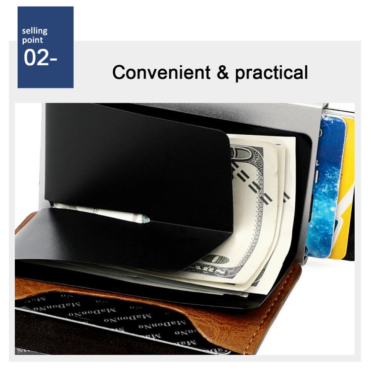 KB238 Oil Wax Texture RFID Aluminum Alloy Multi-card Wallet