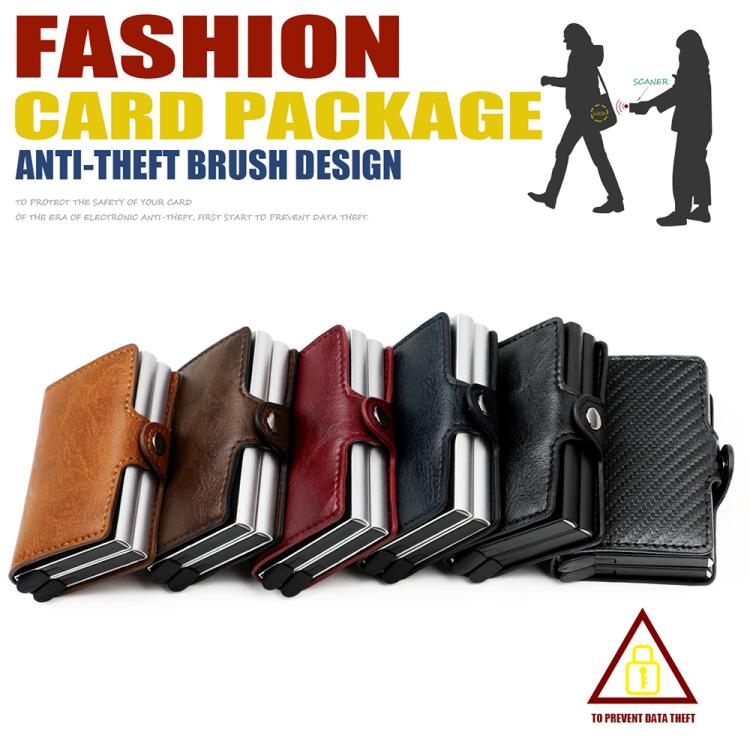 KB250 Carbon Fiber Double Layer Aluminum Alloy RFID Card Bag
