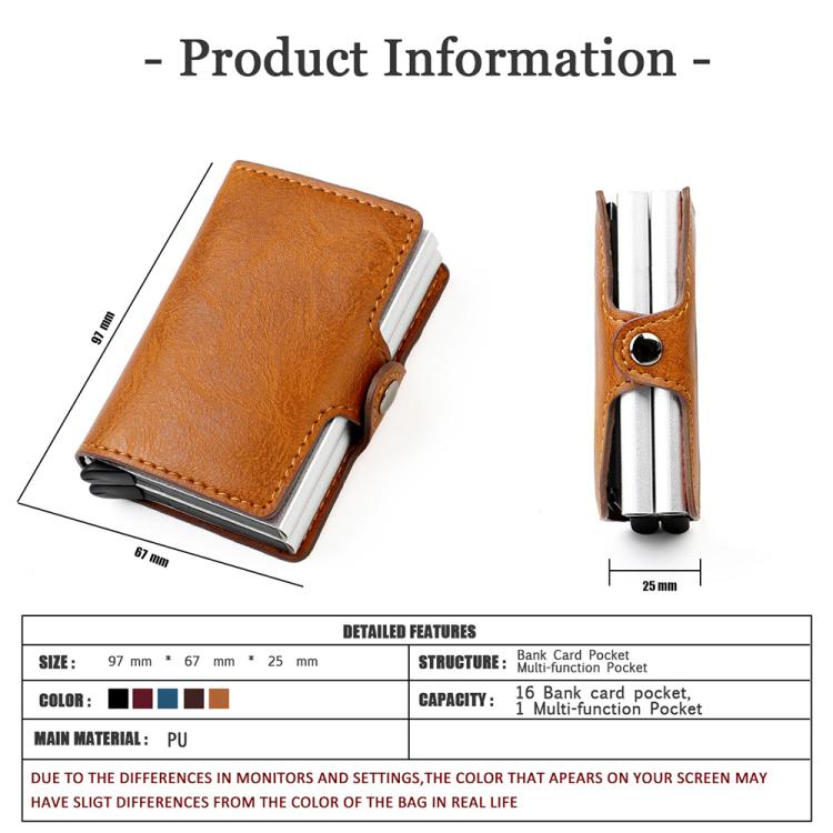 KB250 Carbon Fiber Double Layer Aluminum Alloy RFID Card Bag