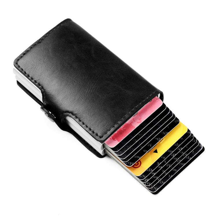 KB251 Oil Wax Texture Double Layer Aluminum Alloy RFID Card Bag
