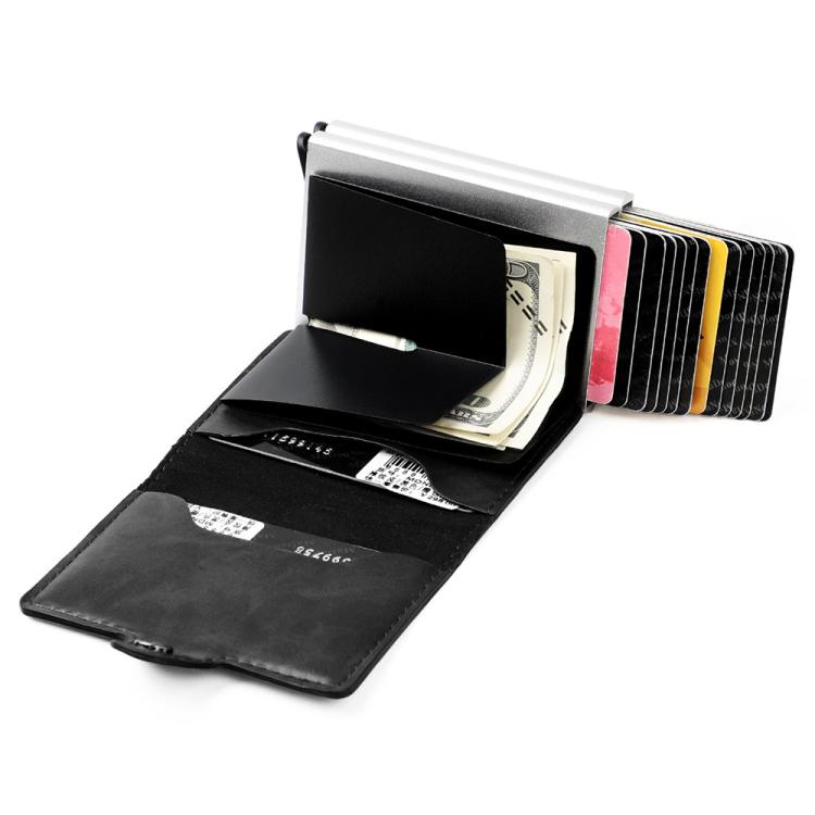 KB251 Oil Wax Texture Double Layer Aluminum Alloy RFID Card Bag