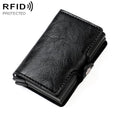 KB252 Crazy Horse Texture Double Layer Aluminum Alloy RFID Card Bag