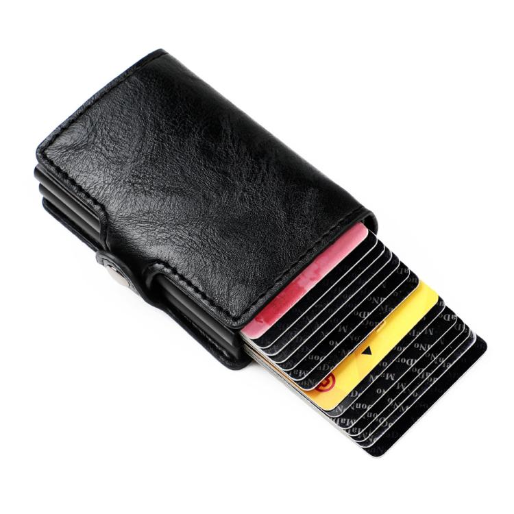 KB252 Crazy Horse Texture Double Layer Aluminum Alloy RFID Card Bag