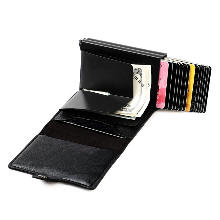KB252 Crazy Horse Texture Double Layer Aluminum Alloy RFID Card Bag