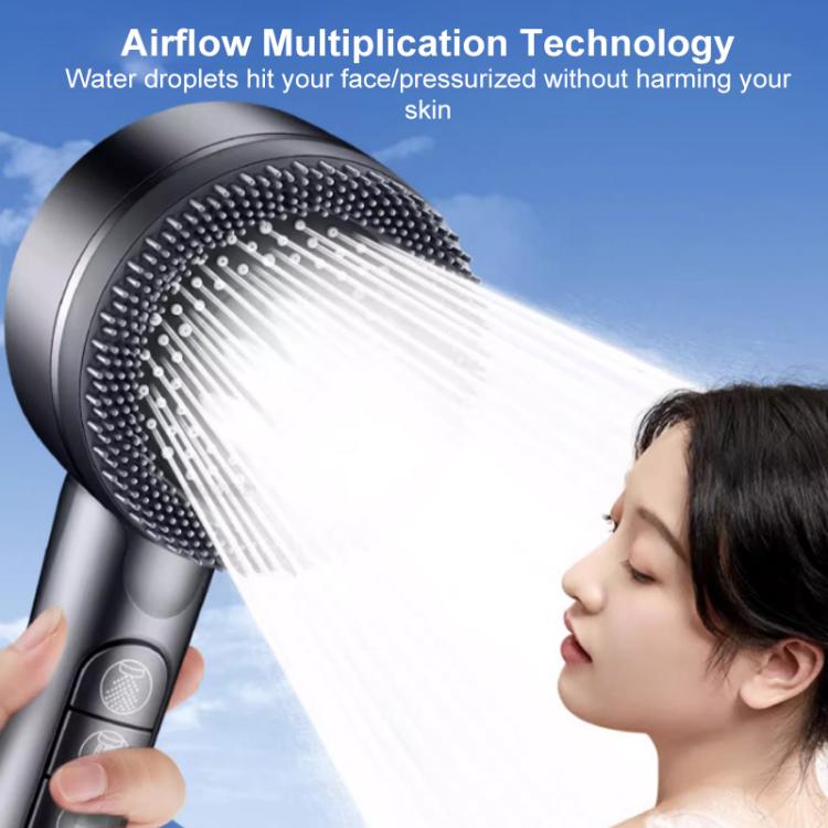 Multifunctional 4-Mode Powerful Turbocharged Water Purification Shower Head with One Button Water Stop Switch