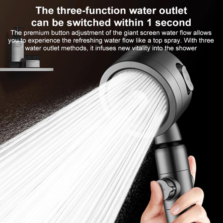 Three Setting Adjustable Filter Pressurized Shower Head Shower Nozzle with One Button Water Stop Switch