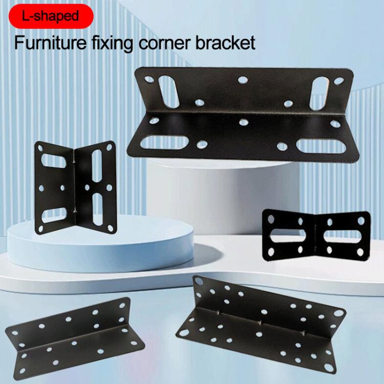 10pcs/Pack Furniture Connecting Corner Bracket Stainless Steel Metal L-Shaped Hinge Fixing Bracket, 73 x 45mm, 145 x 61 x 42mm, 38 x 55mm, 145 x 40mm Large Hole, 145 x 40mm Small Hole