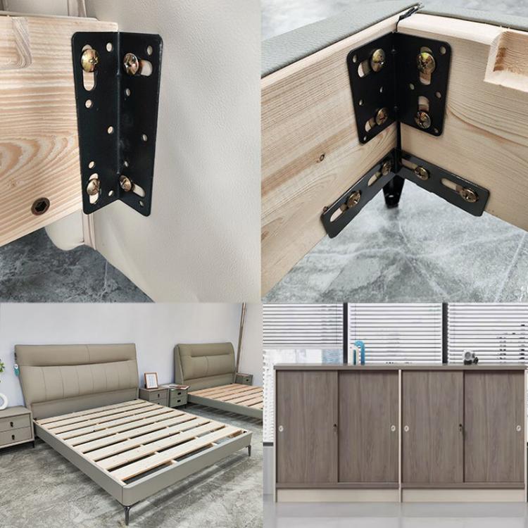 10pcs/Pack Furniture Connecting Corner Bracket Stainless Steel Metal L-Shaped Hinge Fixing Bracket, 73 x 45mm, 145 x 61 x 42mm, 38 x 55mm, 145 x 40mm Large Hole, 145 x 40mm Small Hole