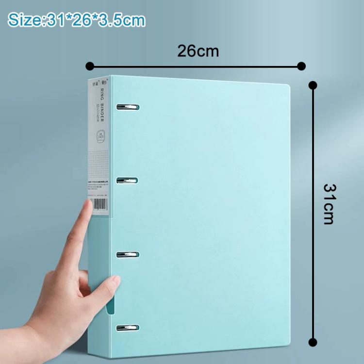 A4 Thickened Four-hole Document Storage Binder Folder, Blue, Pink, Purple, Green, Blue with 50 Pages Inner Pocket, Purple with 50 Pages Inner Pocket, Pink with 50 Pages Inner Pocket, Green with 50 Pages Inner Pocket, Blue with Hole Puncher             ...
