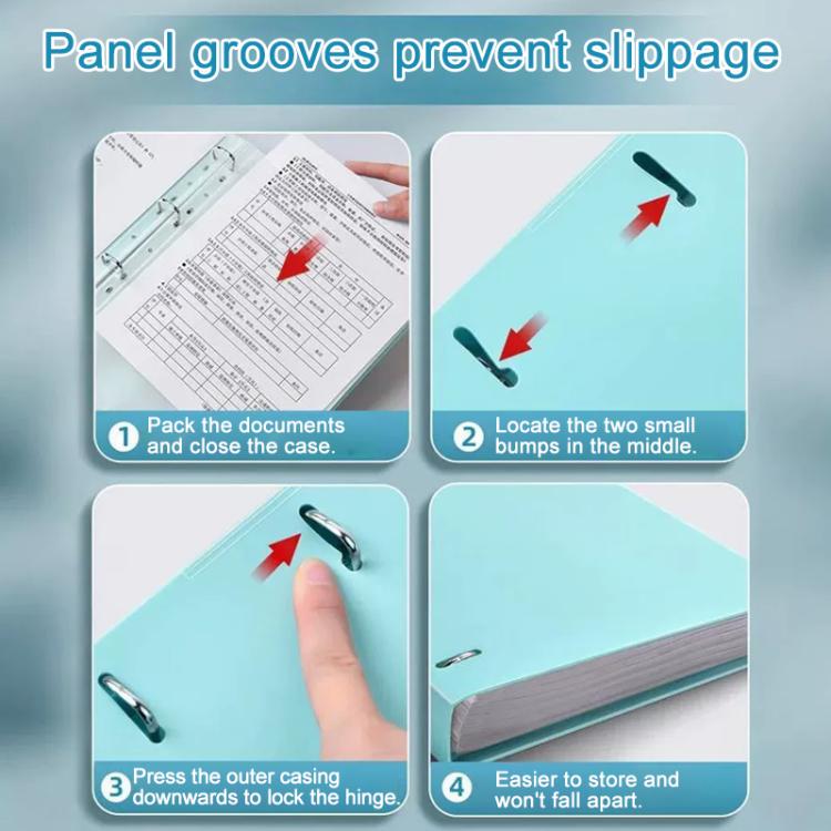 A4 Thickened Four-hole Document Storage Binder Folder, Blue, Pink, Purple, Green, Blue with 50 Pages Inner Pocket, Purple with 50 Pages Inner Pocket, Pink with 50 Pages Inner Pocket, Green with 50 Pages Inner Pocket, Blue with Hole Puncher             ...