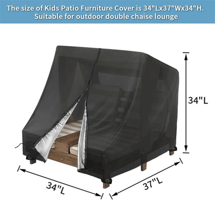 Weatherproof Cover for Wooden Double Chaise Lounge Outdoor Patio Furniture Protector, FS-24117