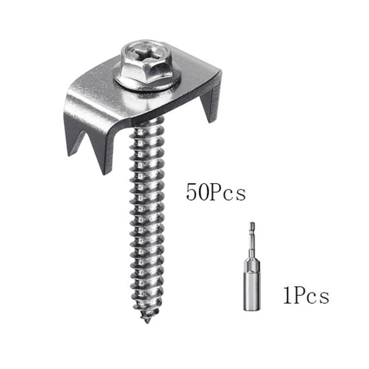 50pcs Reusable Fence Staples Rustproof Metal Fasteners for Garden Farm Wire Fences, FS-24121