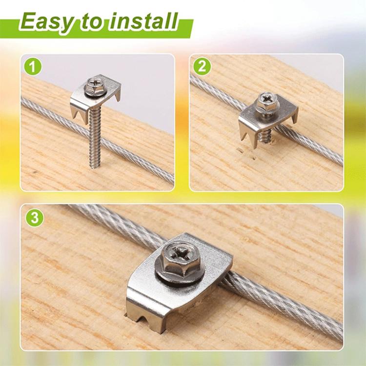 50pcs Reusable Fence Staples Rustproof Metal Fasteners for Garden Farm Wire Fences, FS-24121