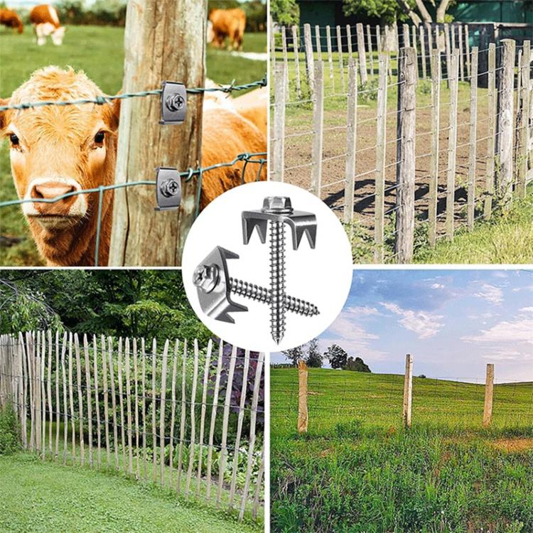 50pcs Reusable Fence Staples Rustproof Metal Fasteners for Garden Farm Wire Fences, FS-24121