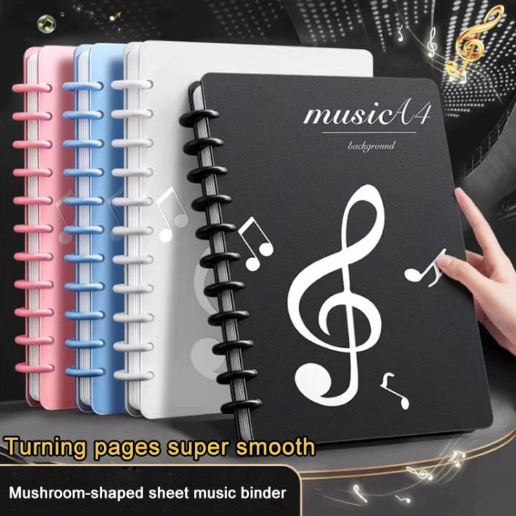 A4 Size Mushroom-shaped Button Music Sheet Binder Folder with Index Tabs, Black 20 Pages, Black 30 Pages, Pink 30 Pages, Blue 30 Pages, Pink 30 Pages+Pen+Notebook, Blue 30 Pages+Pen+Notebook, Black 40 Pages, Black 40 Pages+Pen+Notebook                 ...