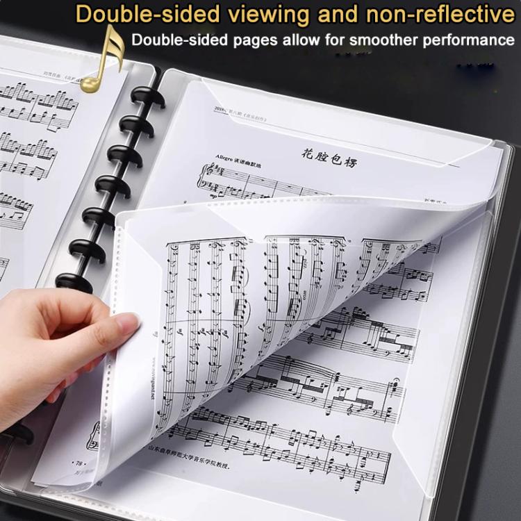 A4 Size Mushroom-shaped Button Music Sheet Binder Folder with Index Tabs, Black 20 Pages, Black 30 Pages, Pink 30 Pages, Blue 30 Pages, Pink 30 Pages+Pen+Notebook, Blue 30 Pages+Pen+Notebook, Black 40 Pages, Black 40 Pages+Pen+Notebook                 ...