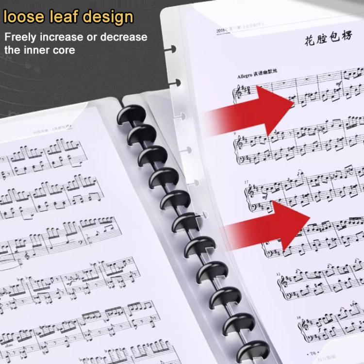 A4 Size Mushroom-shaped Button Music Sheet Binder Folder with Index Tabs, Black 20 Pages, Black 30 Pages, Pink 30 Pages, Blue 30 Pages, Pink 30 Pages+Pen+Notebook, Blue 30 Pages+Pen+Notebook, Black 40 Pages, Black 40 Pages+Pen+Notebook                 ...