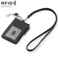 KB175 Easy-pull Buckle Lanyard RFID Document Genuine Leather Card Bag