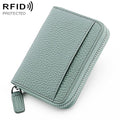 KB29 Genuine Leather RFID Zipper Accordion Card Holder