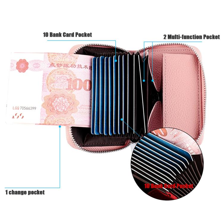KB20 RFID Genuine Leather Zipper Coin Card Bag