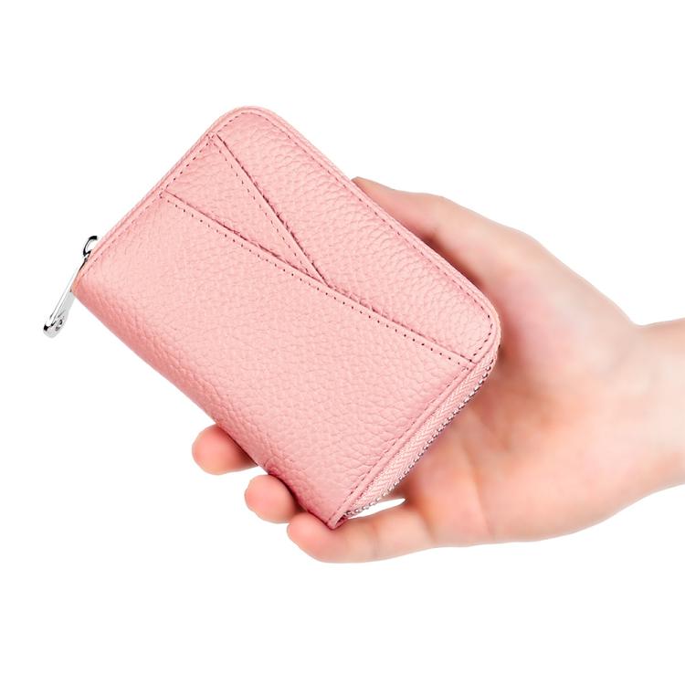 KB20 RFID Genuine Leather Zipper Coin Card Bag