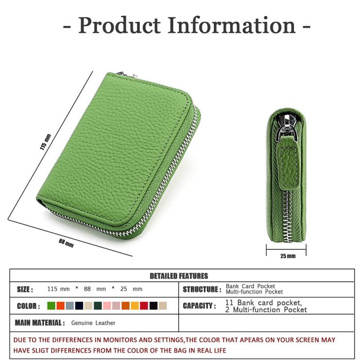 KB28 RFID Anti-theft Genuine Leather Zipper Coin Purse